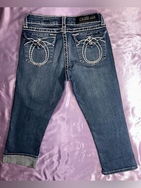 LA Idol vintage y2k capris thick contrast stitch